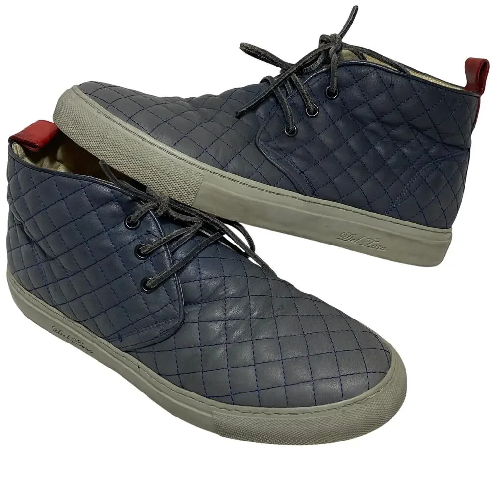 Del Toro Alto Chukka Sneakers Mens Shoes Size 9 Blue Grey Italy